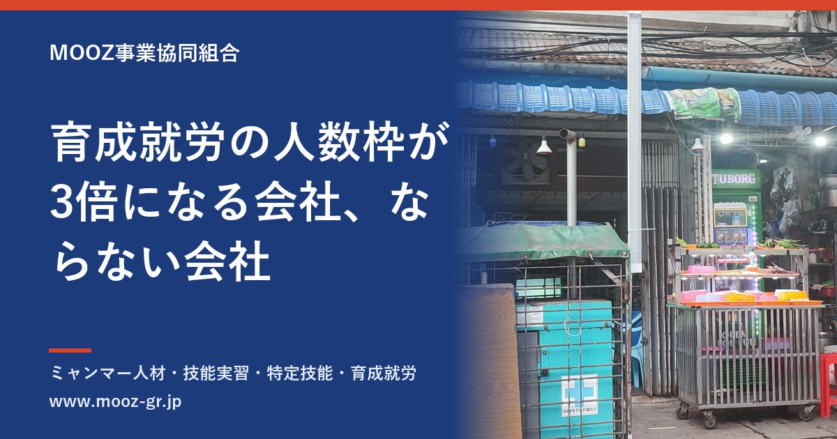 育成就労の人数枠が3倍になる会社、ならない会社