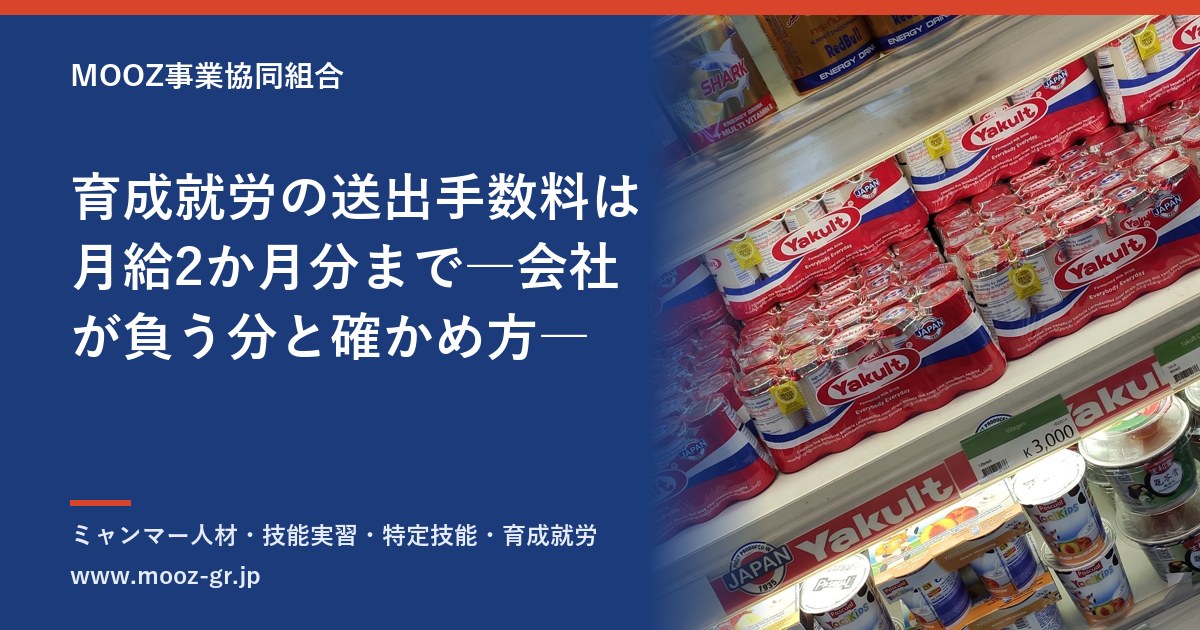 育成就労の送出手数料は月給2か月分まで―会社が負う分と確かめ方―