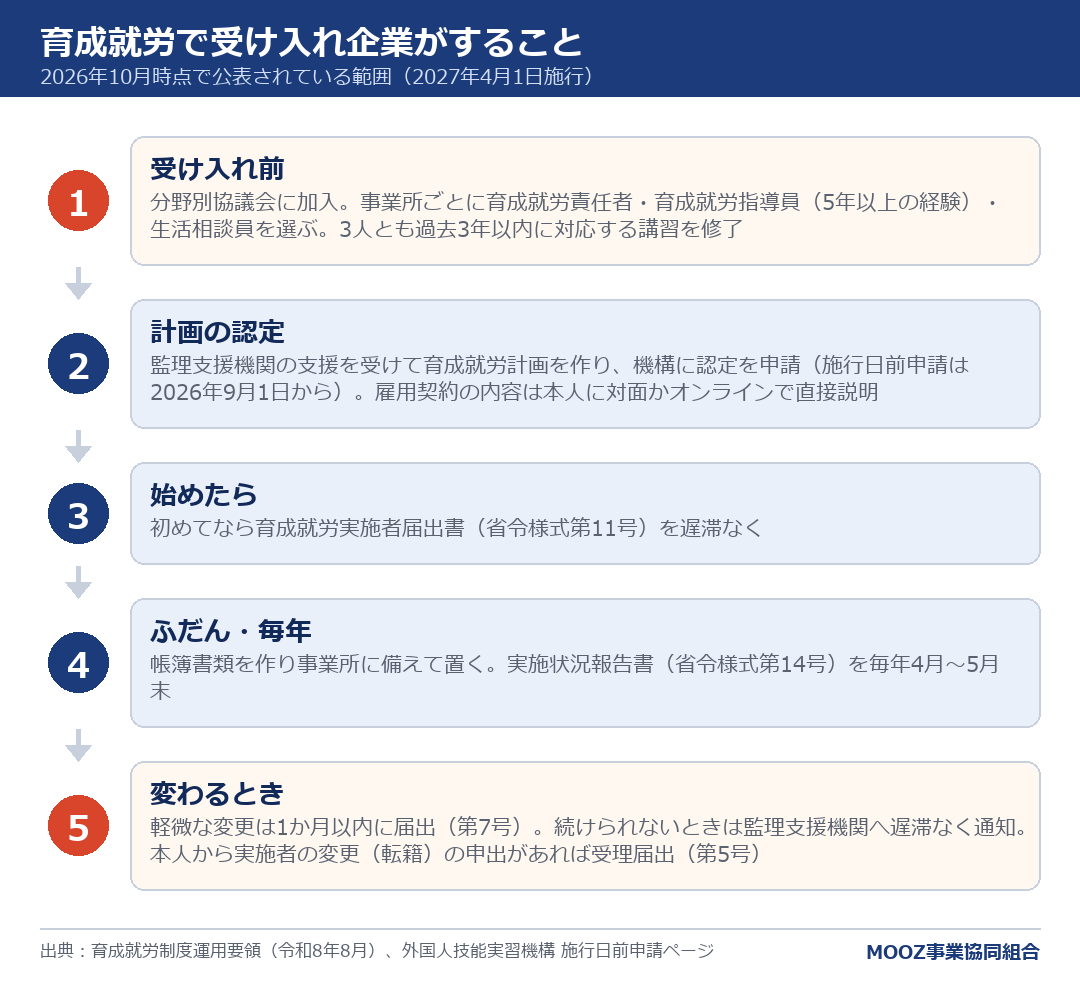 育成就労で受け入れ企業がすること